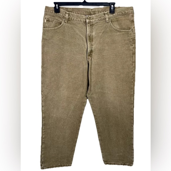 L.L. Bean Men’s 40x30 Flannel Lined Jeans Double L Relaxed Fit Patina Dye Brown - Picture 1 of 8